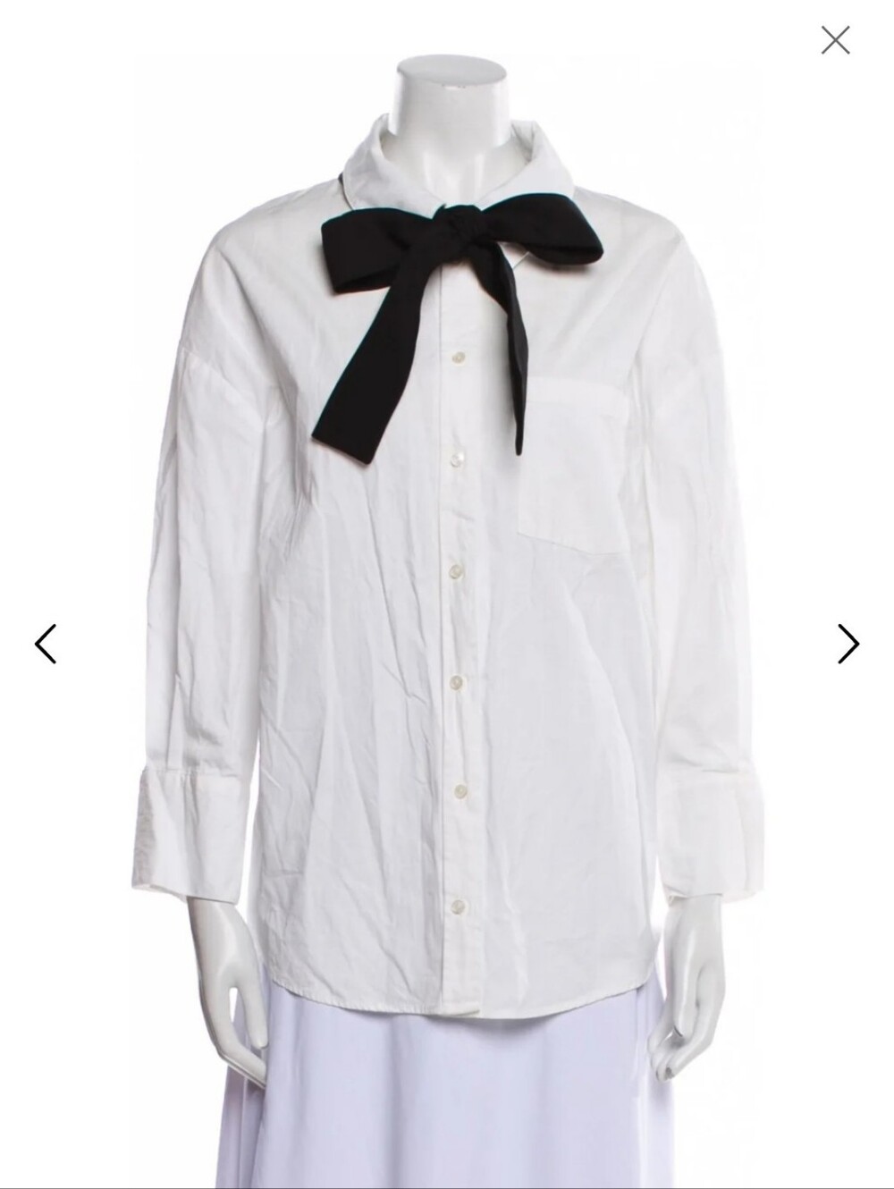 Anine Bing 🤍 Button-Up Blouse with Black Bow